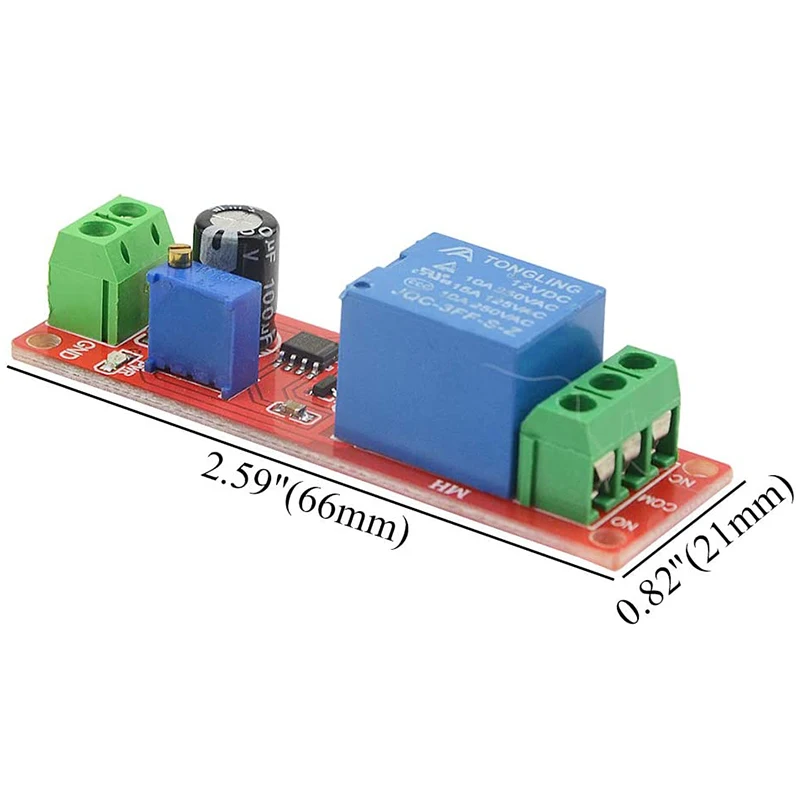 Модуль задержки NE555 0-10 секунд 5 шт. 12 В регулятор постоянного тока высокая