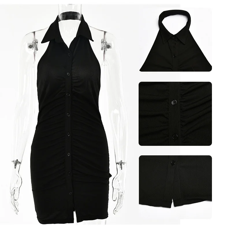 Backless Buttons Summer Women Dress 2021 New Sleeveless Turn-down Collar Party Dresses Sexy Elegant Fashion Vestidos
Backless Buttons Summer Women Dress 2021 New Sleeveless Turn-down Collar Party Dresses Sexy Elegant Fashion Vestidos