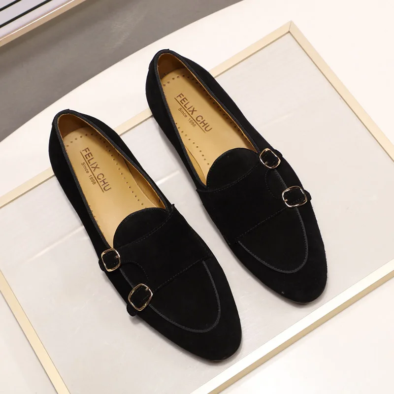 Fashion Design Suede Leather Mens Loafers Black Brown Green Casual Dress Shoes for Wedding Party Monk Strap Men Shoes Size 39-46
Fashion Design Suede Leather Mens Loafers Black Brown Green Casual Dress Shoes for Wedding Party Monk Strap Men Shoes Size 39-46