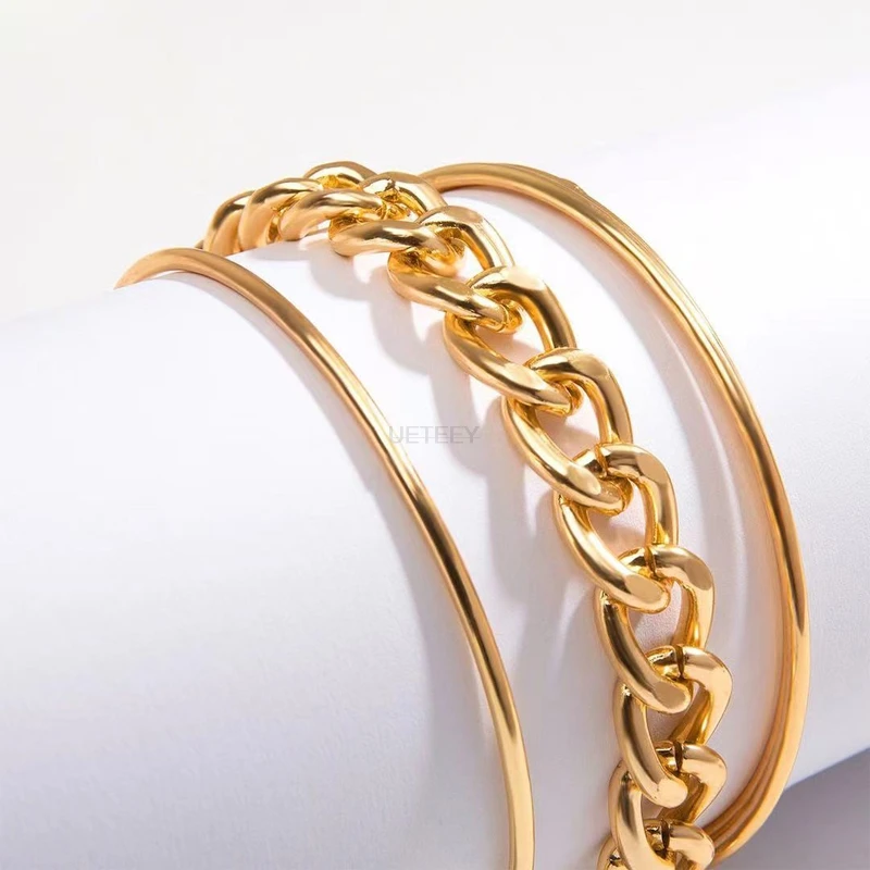 Liwore Punk Round Gold Bracelet Set Women's Multi-layer Oversized Metal Women's Chain Bracelet Bangle Gift Jewelry
Liwore Punk Round Gold Bracelet Set Women's Multi-layer Oversized Metal Women's Chain Bracelet Bangle Gift Jewelry
