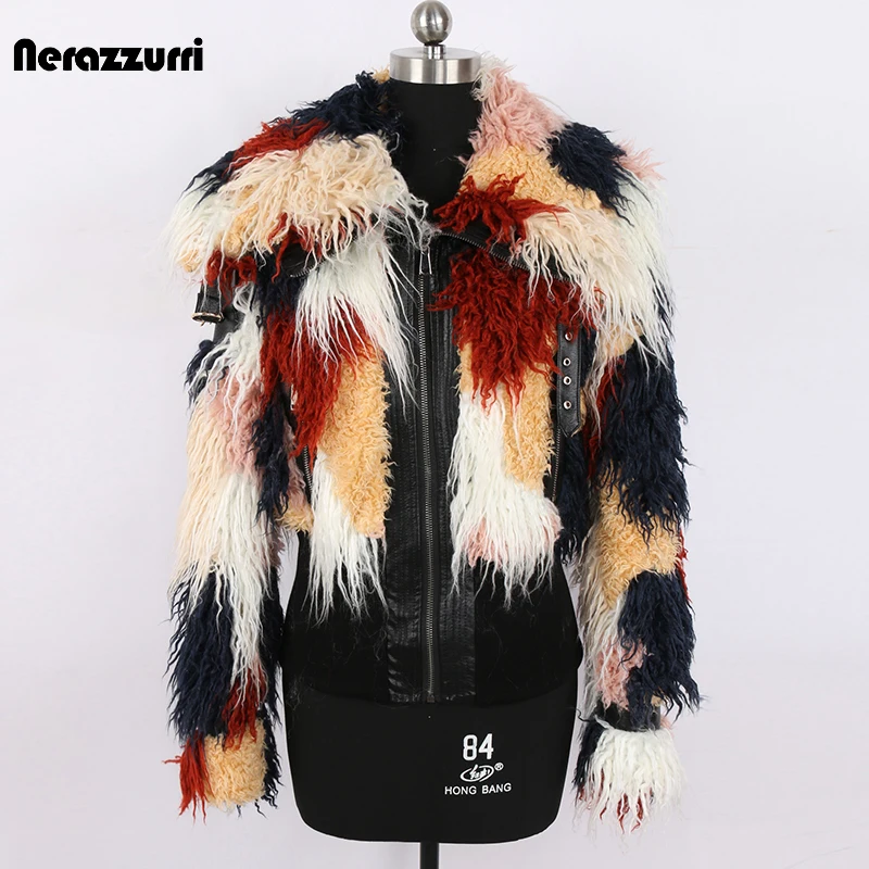 Nerazzurri Зимняя стильная теплая волосатая лохматая красочная куртка из искусственного меха с длинным рукавом на молнии Подиумная дизайнерска...
Nerazzurri Зимняя стильная теплая волосатая лохматая красочная куртка из искусственного меха с длинным рукавом на молнии Подиумная дизайнерска...