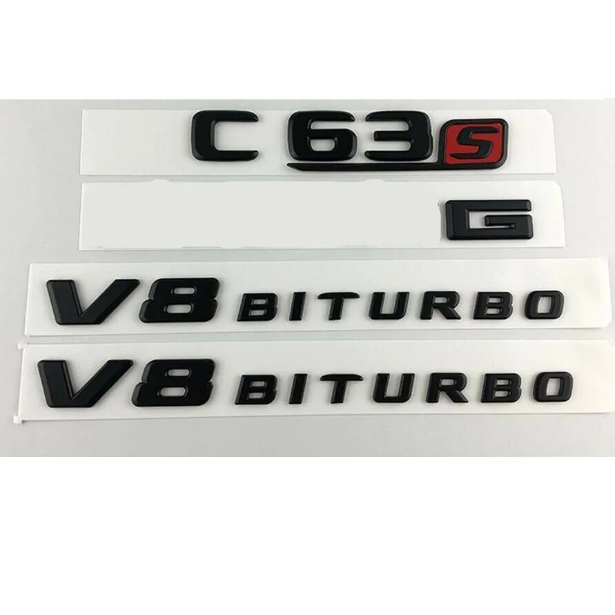 Black C63s Для AMG V8 BITURBO багажник брызговик значки W205|Эмблемы| |