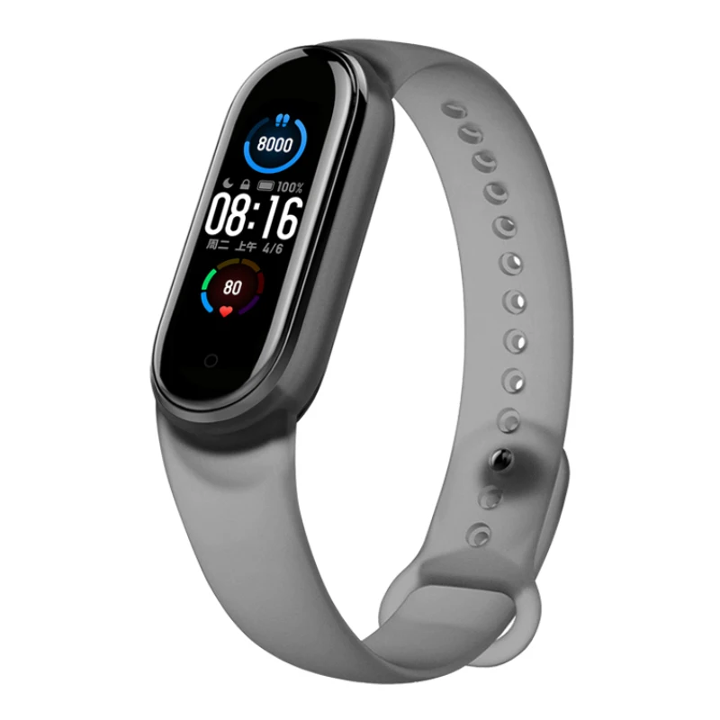 Translucent Bracelet For Xiaomi Mi Band 5 Strap New Fashional Colorful miband Silicone Belt Replacement MiBand | Наручные часы