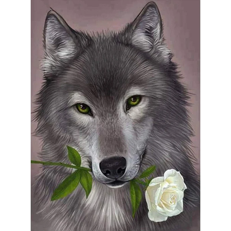 5d diy diamond painting Wolf Rose Diamond Mosaic Animal Picture Of Rhinestone Diamond Embroidery Full Drill Square Decor Home
5d diy diamond painting Wolf Rose Diamond Mosaic Animal Picture Of Rhinestone Diamond Embroidery Full Drill Square Decor Home
