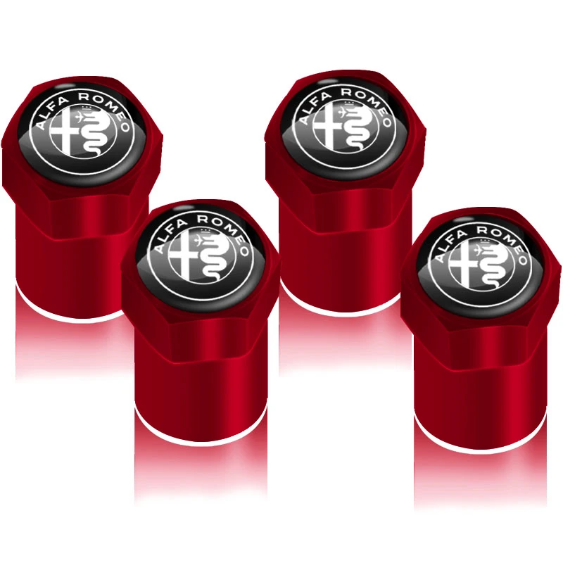 4 шт. красные Металлические колпачки для клапанов автомобильных колес аксессуары
