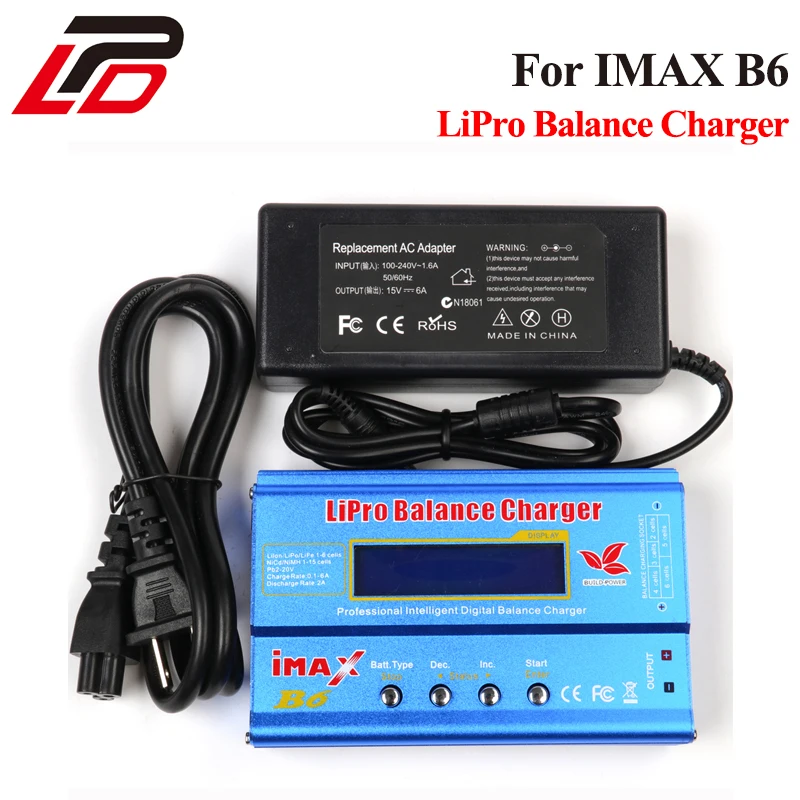 Зарядное устройство Lipro NI-CD Ni-MH Li-Ion для iMAX B6, 80 Вт, 6A, зарядное устройство с адаптером питания 12 В, 6 А и зарядными кабелями 
Зарядное устройство Lipro NI-CD Ni-MH Li-Ion для iMAX B6, 80 Вт, 6A, зарядное устройство с адаптером питания 12 В, 6 А и зарядными кабелями