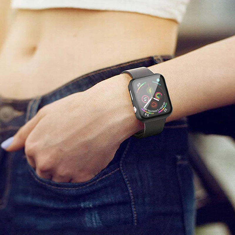 Hard Plastic pc Case With Tempered Glass Screen Protector For Apple Watch Series 6 SE 5 4 44mm 40mm iWatch Black
Hard Plastic pc Case With Tempered Glass Screen Protector For Apple Watch Series 6 SE 5 4 44mm 40mm iWatch Black