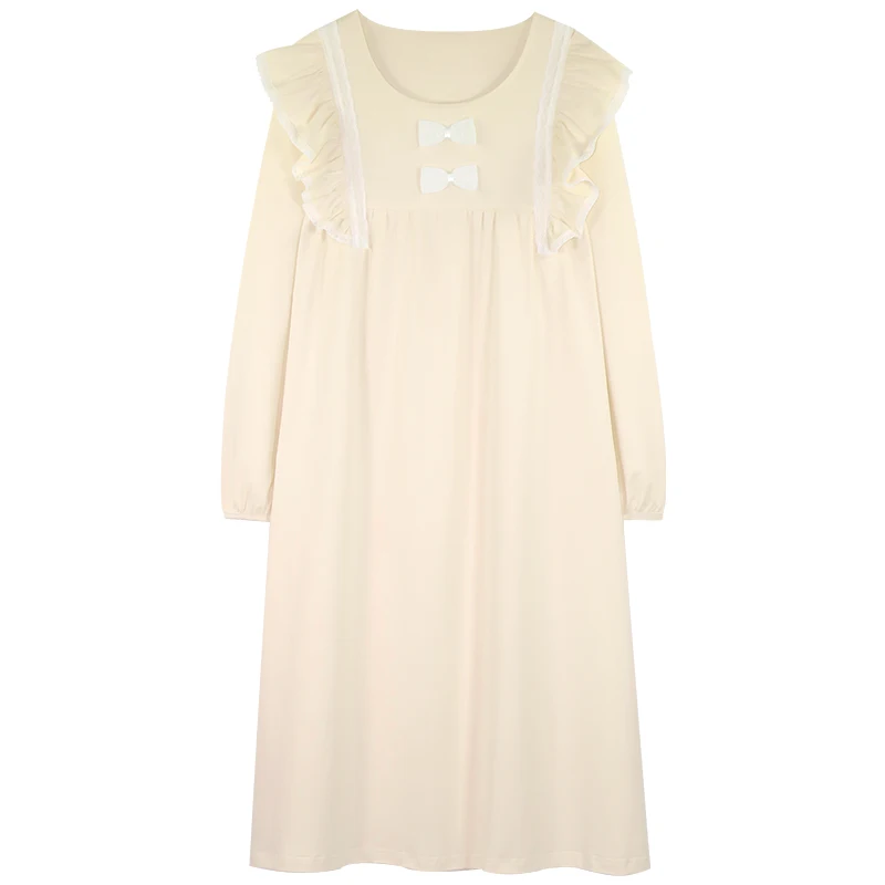 Plus Size Nightdress Women Spring&Autumn Cotton Long-Sleeved Sweet Round Neck Night Gown Palace Style Loose Comfort Pajamas
Plus Size Nightdress Women Spring&Autumn Cotton Long-Sleeved Sweet Round Neck Night Gown Palace Style Loose Comfort Pajamas