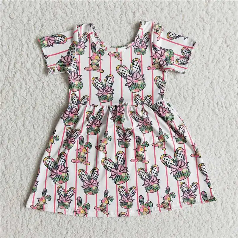 RTS Summer Baby Girl Dress Cartoon Floral Bow Bunny Print Short Sleeve Easter Style Boutique Toddler Dresses Clothes
RTS Summer Baby Girl Dress Cartoon Floral Bow Bunny Print Short Sleeve Easter Style Boutique Toddler Dresses Clothes