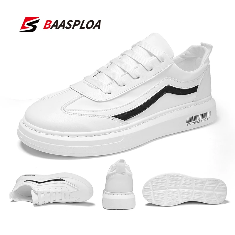 Baasploa Men White Casual Shoes Breathable Non-slip Wear-resistant Flat Shoes Soft Leather Fashion Lace Up Sneakers For Male
Baasploa Men White Casual Shoes Breathable Non-slip Wear-resistant Flat Shoes Soft Leather Fashion Lace Up Sneakers For Male