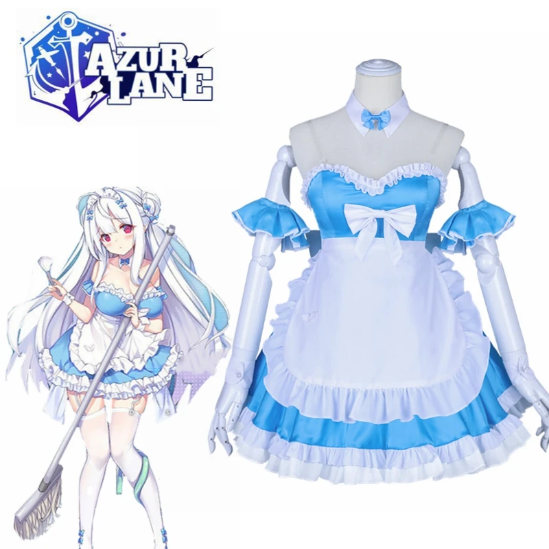 Game Azur Lane HMS Cygnet Emily Fajardo Blue Dress Cosplay Costume 
Game Azur Lane HMS Cygnet Emily Fajardo Blue Dress Cosplay Costume
