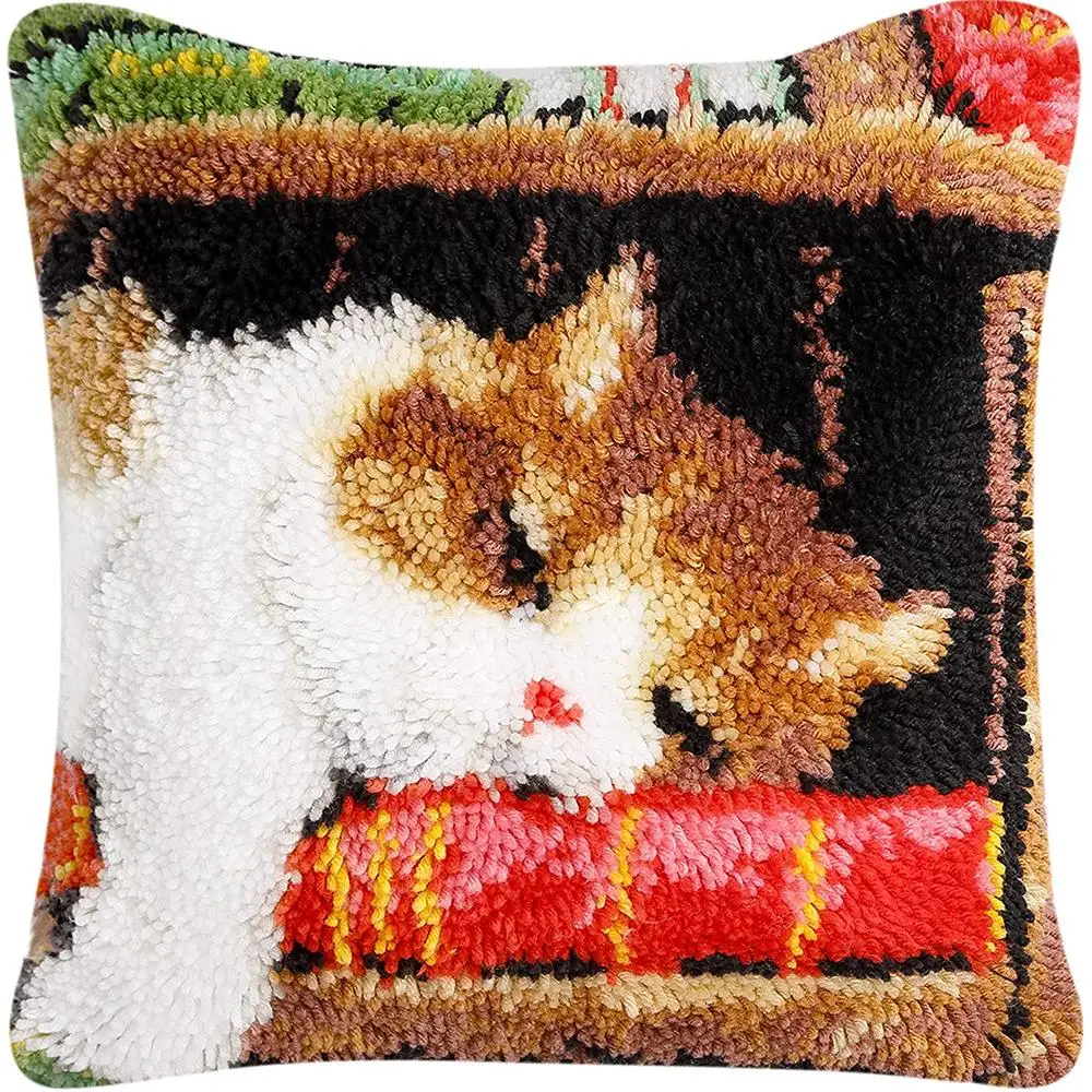 Latch hook pillow kit with Pre-Printed Pattern Cat Carpet embroidery Knotted stitch embroidery kit do it yourself Pillow kit
Latch hook pillow kit with Pre-Printed Pattern Cat Carpet embroidery Knotted stitch embroidery kit do it yourself Pillow kit