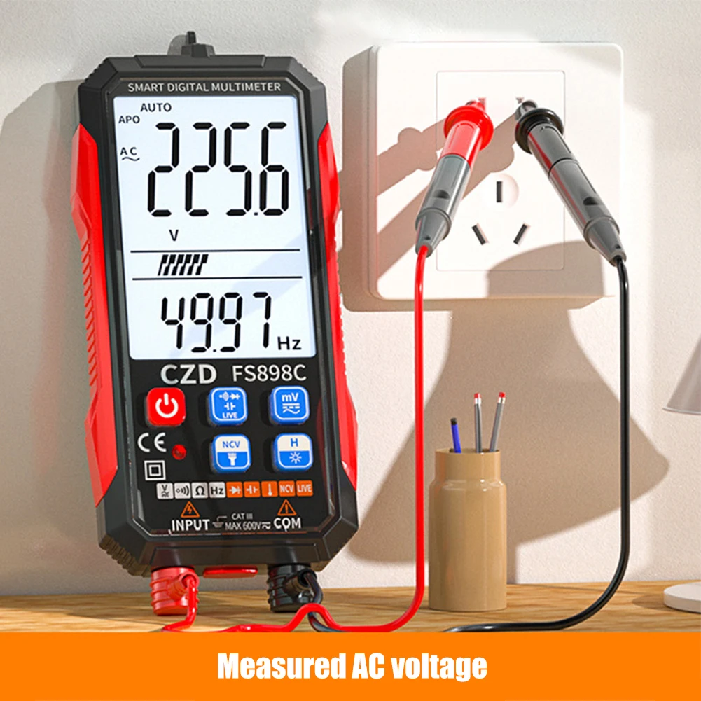 Smart Display Digital Multimeter Electrical Measuring Tools Digital AC/DC Voltage Frequency Resistance Tester Meter
Smart Display Digital Multimeter Electrical Measuring Tools Digital AC/DC Voltage Frequency Resistance Tester Meter