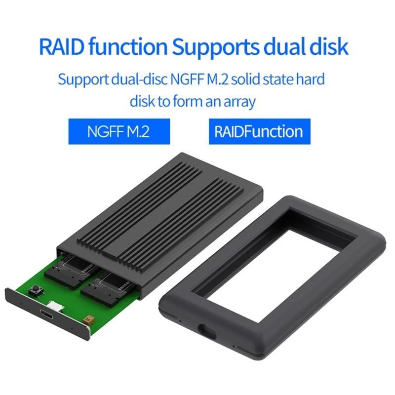Blueendless M2 Dual-Bay Solid State Drive Base Hard Drive Enclosure USB Type C 85DC
Blueendless M2 Dual-Bay Solid State Drive Base Hard Drive Enclosure USB Type C 85DC