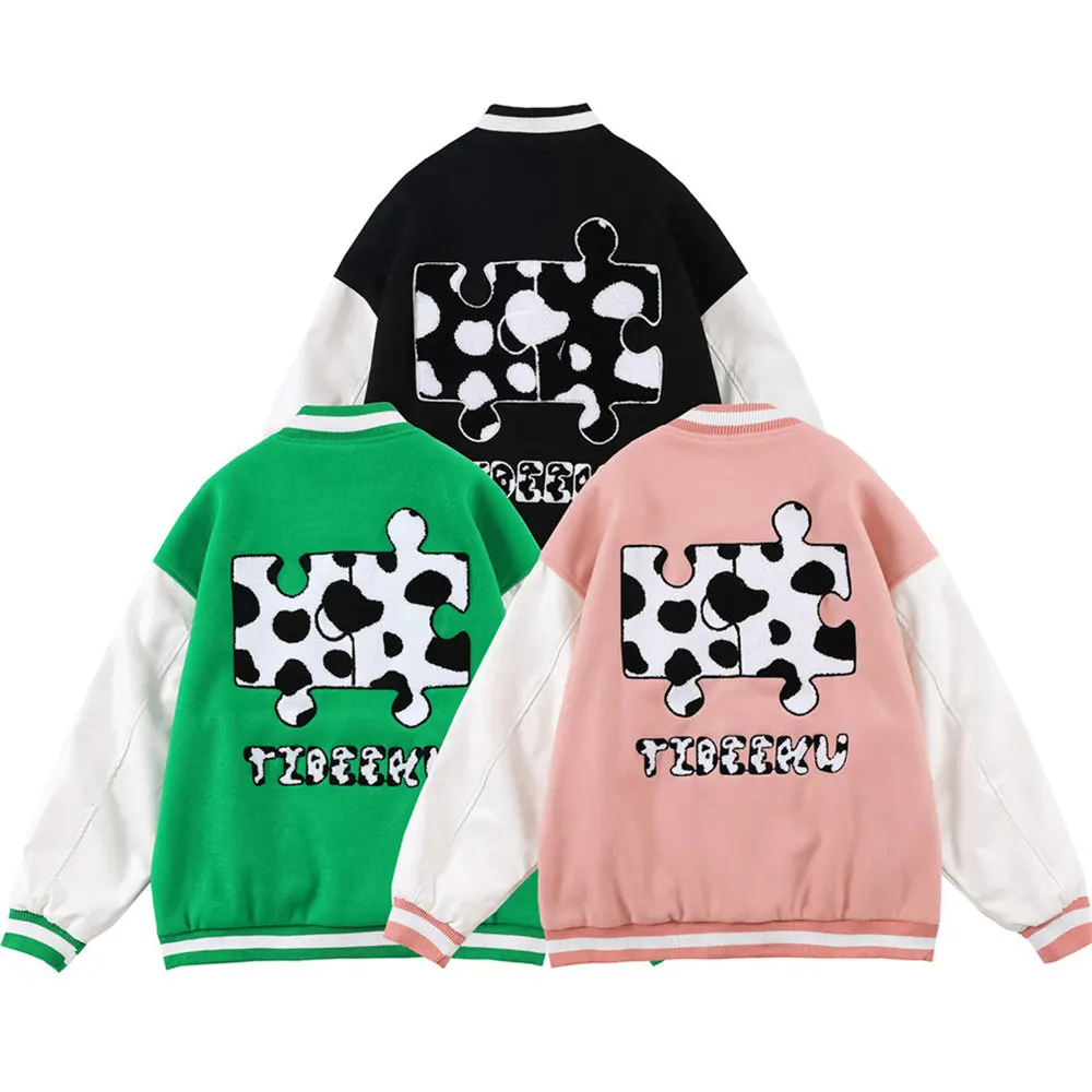 Men's Women Jackets Varsity Baseball Uniform Embroidery Flocking Puzzle Single-breasted Harajuku Hip Hop Streetwear Coat
Men's Women Jackets Varsity Baseball Uniform Embroidery Flocking Puzzle Single-breasted Harajuku Hip Hop Streetwear Coat