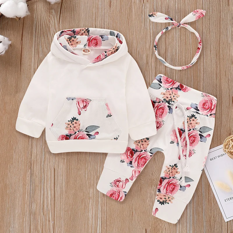 Hibobi Autumn Baby Girl Clothes 3Pcs Floral Print Hoodie Sweatshirt Pants and Headband Outfit Set
Hibobi Autumn Baby Girl Clothes 3Pcs Floral Print Hoodie Sweatshirt Pants and Headband Outfit Set