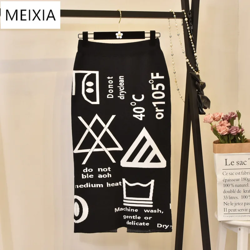 MEIXIA Women's Autumn Skirt Knit Letters Split Winter Thick Soft Midi Pencil Skirts Japan Girl Harajuku Woman Faldas Female
MEIXIA Women's Autumn Skirt Knit Letters Split Winter Thick Soft Midi Pencil Skirts Japan Girl Harajuku Woman Faldas Female
