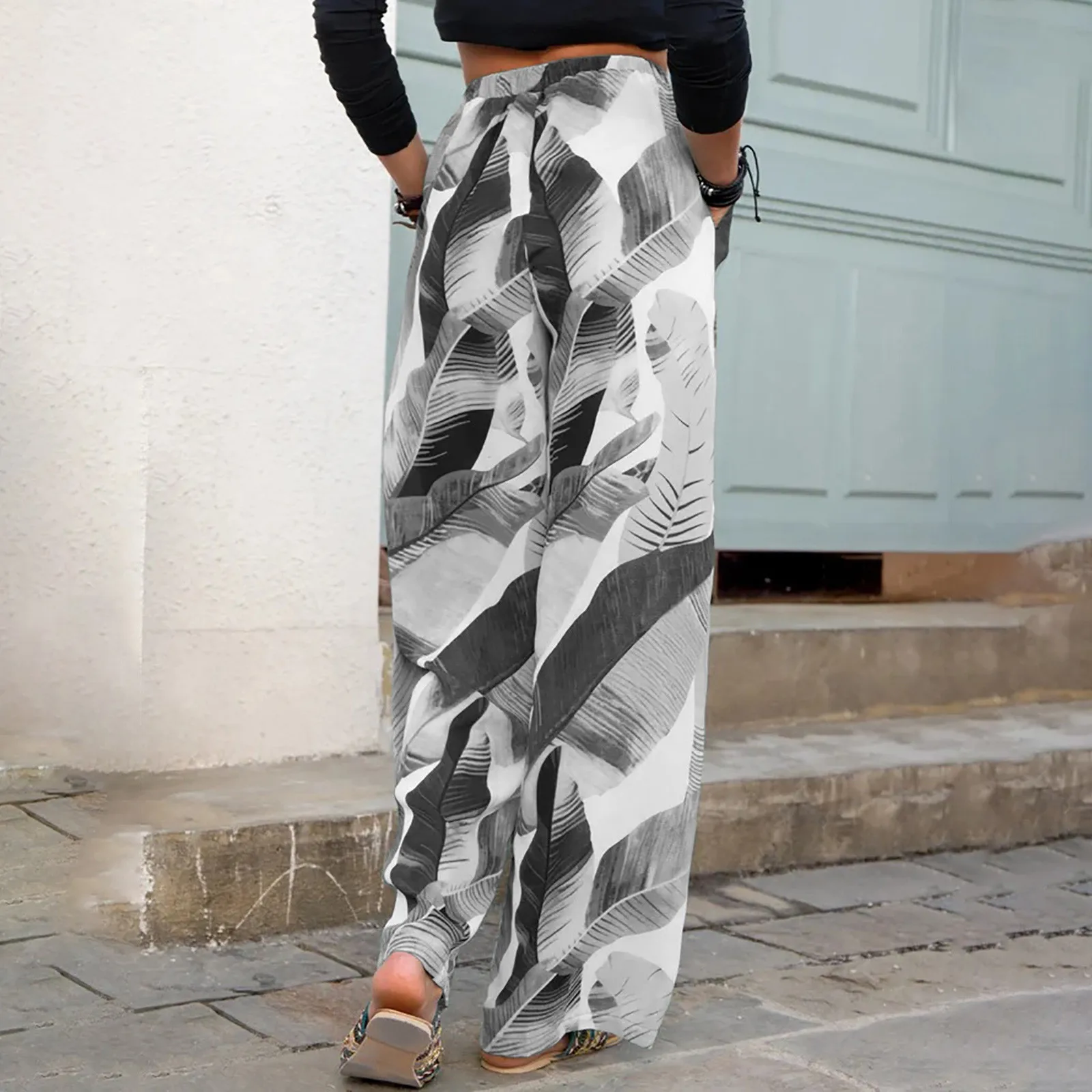 2021 summer women's pants casual high-waist wide-leg trousers printed straight-leg pants stretch-waist sports wide-leg pants
2021 summer women's pants casual high-waist wide-leg trousers printed straight-leg pants stretch-waist sports wide-leg pants