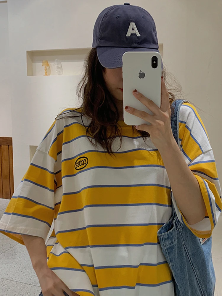 Campus Striped Short-Sleeved t-Shirt Women's Kawaii Top Women Alt Harajuku Ulzzang Tee Clothes Gothic Vintage Tee Female y2k Top
Campus Striped Short-Sleeved t-Shirt Women's Kawaii Top Women Alt Harajuku Ulzzang Tee Clothes Gothic Vintage Tee Female y2k Top