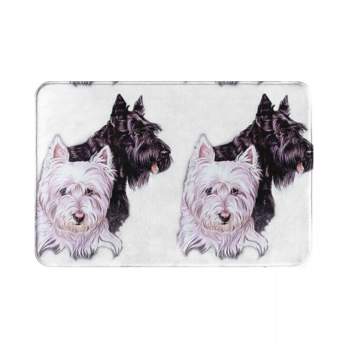 Коврик-коллаж скотти и Westie, полиэстер, нескользящий, для защиты от пыли, для коридора, кухни, спальни, балкона, туалета 
Коврик-коллаж скотти и Westie, полиэстер, нескользящий, для защиты от пыли, для коридора, кухни, спальни, балкона, туалета