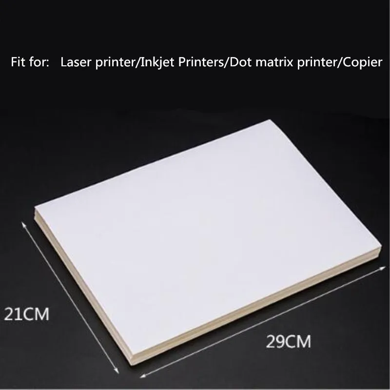 100 Sheets A4 Laser Inkjet Printer Copier Craft Paper White Self Adhesive Sticker Label Matte Surface Sheet | Канцтовары для офиса