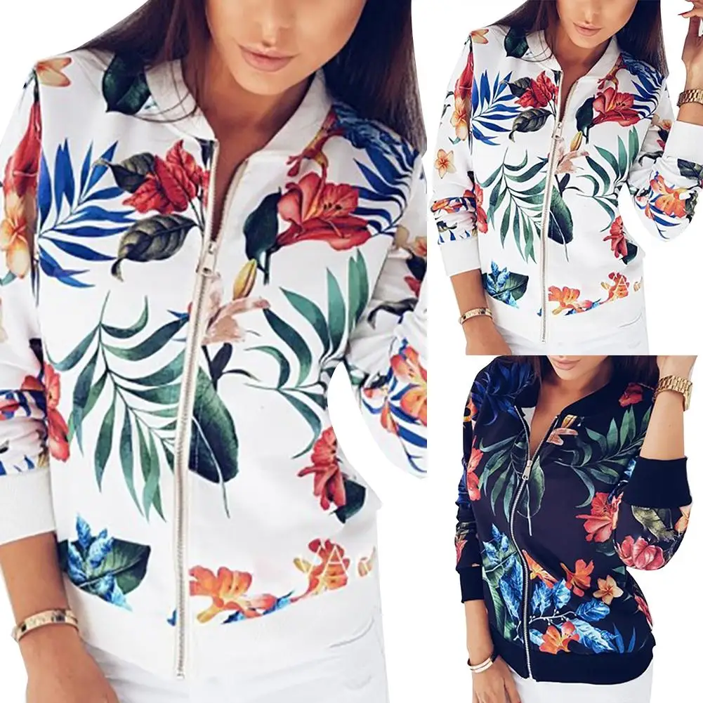 New 2021 Spring Plus Size Fashion Jackets Flower Leaves Print Sports Women Long Sleeve Baseball Jacket Outwear Zip Coat
New 2021 Spring Plus Size Fashion Jackets Flower Leaves Print Sports Women Long Sleeve Baseball Jacket Outwear Zip Coat