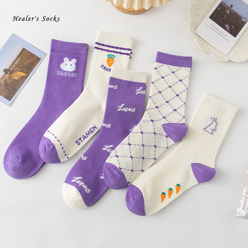 Purple Kawaii Rabbit Carrot Women Socks Cotton Streetwear Harajuku Female Fashion Long Japanese Cute Funny Soft Girls Tube Socks
Purple Kawaii Rabbit Carrot Women Socks Cotton Streetwear Harajuku Female Fashion Long Japanese Cute Funny Soft Girls Tube Socks