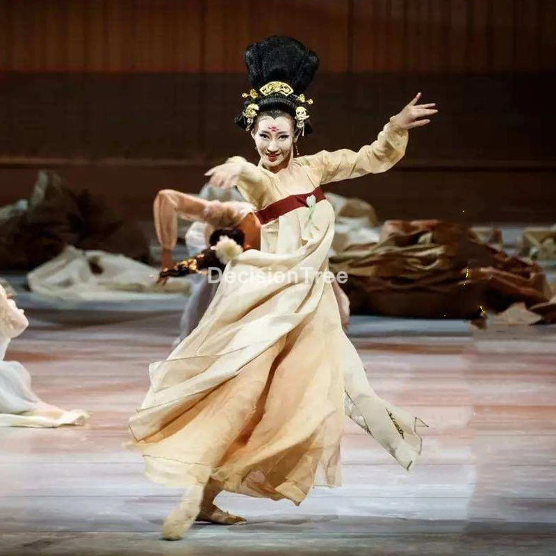 2021 hanfu Китайский Танцы костюм династии Цин традиционный ханфу Сетчатая ткань