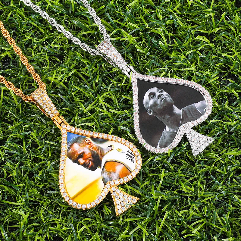 Custom Photo Frame Memory Medallions Spades Heart Pendants Necklace for Men Bling Iced Out Hip Hop Rapper Jewelry Drop Shipping
Custom Photo Frame Memory Medallions Spades Heart Pendants Necklace for Men Bling Iced Out Hip Hop Rapper Jewelry Drop Shipping