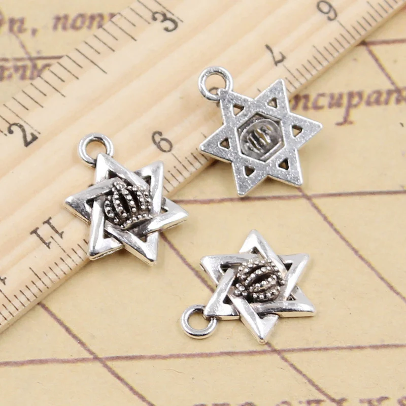 20pcs Charms Crown Star Of David 20x15mm Tibetan Silver Color Pendants Antique Jewelry Making DIY Handmade Craft
20pcs Charms Crown Star Of David 20x15mm Tibetan Silver Color Pendants Antique Jewelry Making DIY Handmade Craft