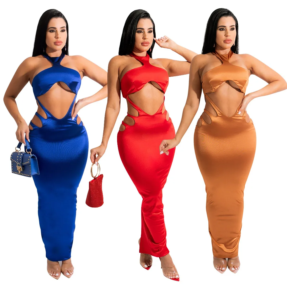Elegant Shiny Solid Maxi Party Dress Women Sexy Hollow Out Strapless Halter Backless Split Bodycon Long Clubwear Birthday Robe
Elegant Shiny Solid Maxi Party Dress Women Sexy Hollow Out Strapless Halter Backless Split Bodycon Long Clubwear Birthday Robe