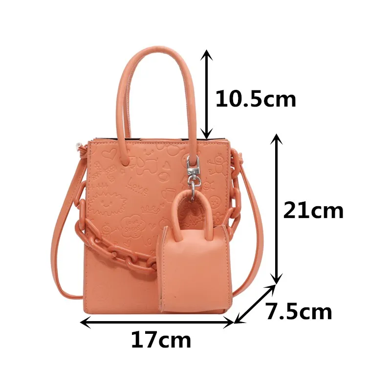 Women's Set Tote Bags Luxury Pu Leather Handbag Chain Crossbody Bag Small Square Messenger Bag Ladies Fashion Print Shoulder Bag
Women's Set Tote Bags Luxury Pu Leather Handbag Chain Crossbody Bag Small Square Messenger Bag Ladies Fashion Print Shoulder Bag