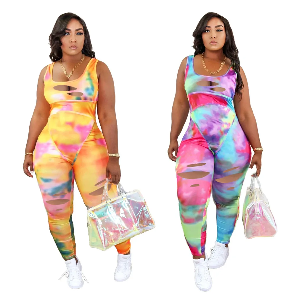 2021 Summer New Style Women's Fashion Sexy Tie-Dye Burnt Flowers Hollow Hole Vest Gradient Jumpsuit
2021 Summer New Style Women's Fashion Sexy Tie-Dye Burnt Flowers Hollow Hole Vest Gradient Jumpsuit