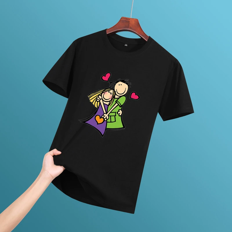 Spot trade men's and women's fast selling hot cartoon love printing short sleeve casual round neck cotton T-shirt
Spot trade men's and women's fast selling hot cartoon love printing short sleeve casual round neck cotton T-shirt