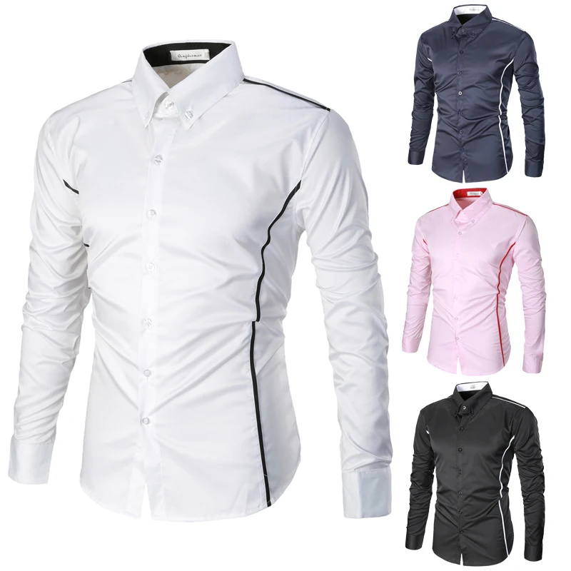 Spot 2021 European and American style high-quality all-match Slim casual white men's solid color long-sleeved shirt
Spot 2021 European and American style high-quality all-match Slim casual white men's solid color long-sleeved shirt