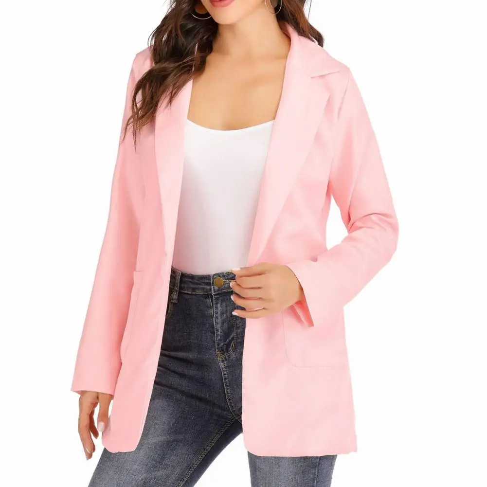 Women Formal Blazer Coat Turndown Collar Solid Color Pockets Long Sleeve Spring Autumn Elegant Office Ladies Slim Coats
Women Formal Blazer Coat Turndown Collar Solid Color Pockets Long Sleeve Spring Autumn Elegant Office Ladies Slim Coats