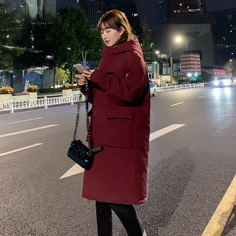 Female Cold Coat Solid X-long Women's Winter Jacket Solid Loose Plus Size Cotton Padded Big Pockets Casual Thick Parkas Female
Female Cold Coat Solid X-long Women's Winter Jacket Solid Loose Plus Size Cotton Padded Big Pockets Casual Thick Parkas Female
