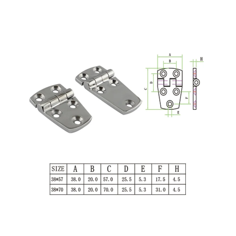 2PCS Stainless Steel 316 Short Side Hinges With 5 Holes 50mm 70mm Heavy Duty Mirror Polish Marine Boat Hinge Hardware Parts 
2PCS Stainless Steel 316 Short Side Hinges With 5 Holes 50mm 70mm Heavy Duty Mirror Polish Marine Boat Hinge Hardware Parts
