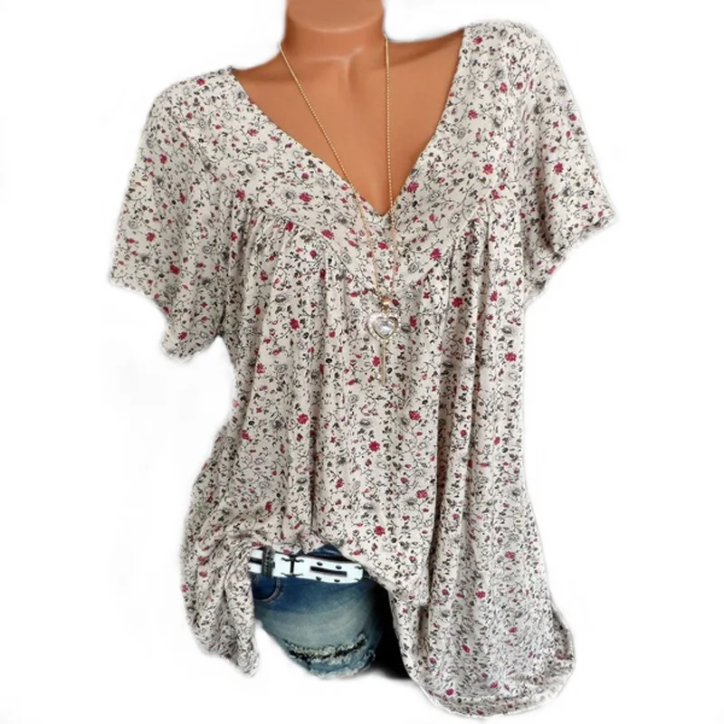 S-5XL Casual Summer Chiffon shirt Women 2021 Sexy V-Neck Boho Floral Print Large Size Beach T Shirt Loose Plus Size Tops 5XL
S-5XL Casual Summer Chiffon shirt Women 2021 Sexy V-Neck Boho Floral Print Large Size Beach T Shirt Loose Plus Size Tops 5XL
