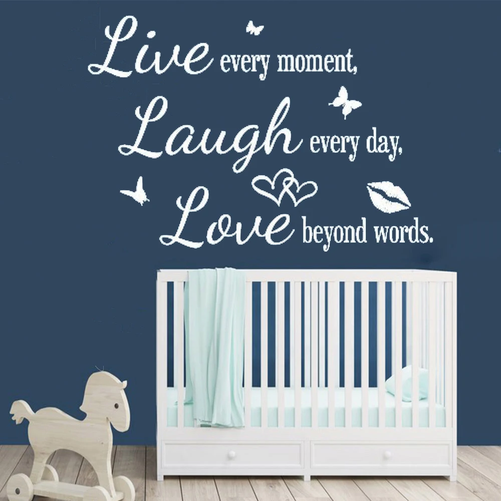 Wall Decals Live Every Moment Laugh Every Day Quotes Mural For Livingroom Home Decor Removable Vinyl Bedroom Stickers DW5703
Wall Decals Live Every Moment Laugh Every Day Quotes Mural For Livingroom Home Decor Removable Vinyl Bedroom Stickers DW5703