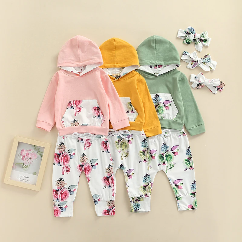 Toddler Girl Outfits Clothes Printed Pocket Long Sleeve Hooded Hoodies Floral Print Pant Headband 3Pcs Clothes Baby's Sets
Toddler Girl Outfits Clothes Printed Pocket Long Sleeve Hooded Hoodies Floral Print Pant Headband 3Pcs Clothes Baby's Sets