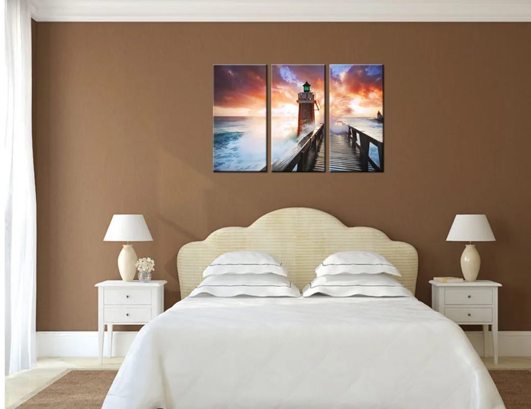 3 Piece Canvas Posters and Prints Bedroom Lighthouse and Wooden Bridge Print Home Decor Poster HD Painting for Room Decoration
3 Piece Canvas Posters and Prints Bedroom Lighthouse and Wooden Bridge Print Home Decor Poster HD Painting for Room Decoration