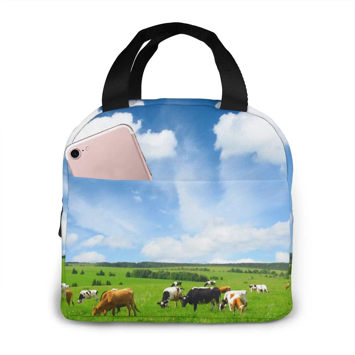 Cows On Green Meadow Cooler Lunch Box Portable Insulated Lunch Bag Thermal Food Picnic Lunch Bags
Cows On Green Meadow Cooler Lunch Box Portable Insulated Lunch Bag Thermal Food Picnic Lunch Bags