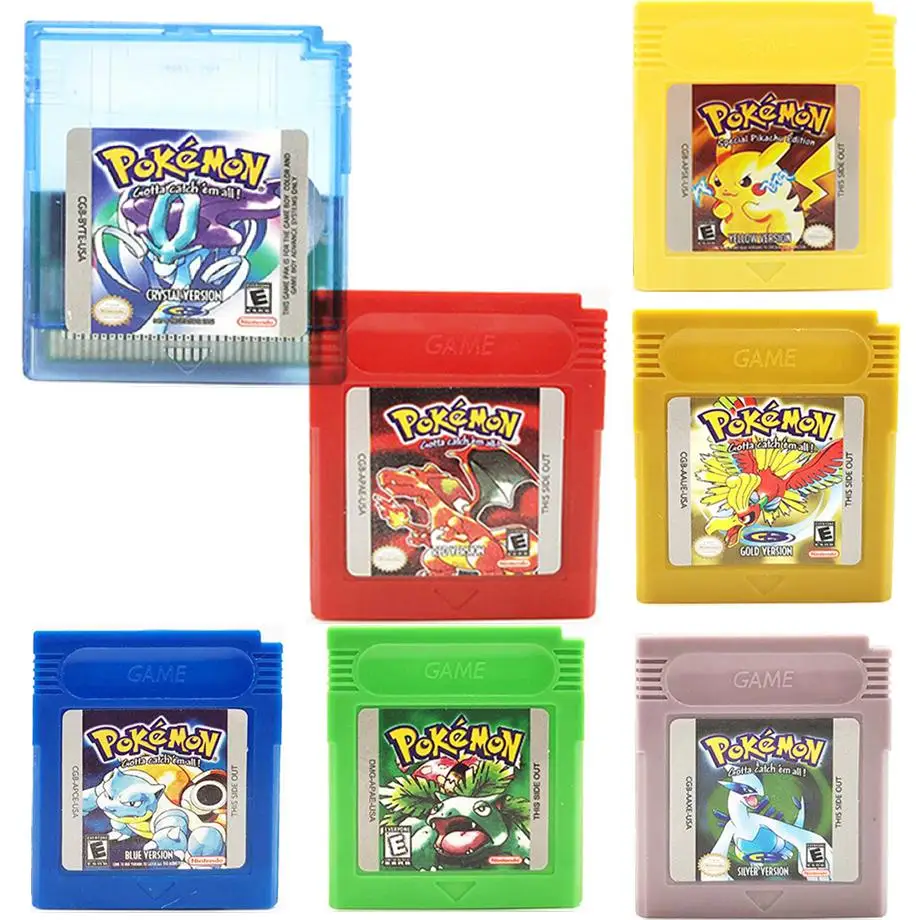 Видео игры для 16 бит картридж Pokemon игровой консоли карты серии синий зеленый с