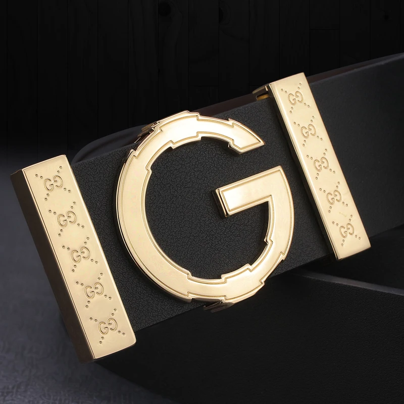 High Quality G letter Slide buckle Girdle leather designer Smooth belt men fashion luxury brand Cowskin Casual Waist Strap
High Quality G letter Slide buckle Girdle leather designer Smooth belt men fashion luxury brand Cowskin Casual Waist Strap