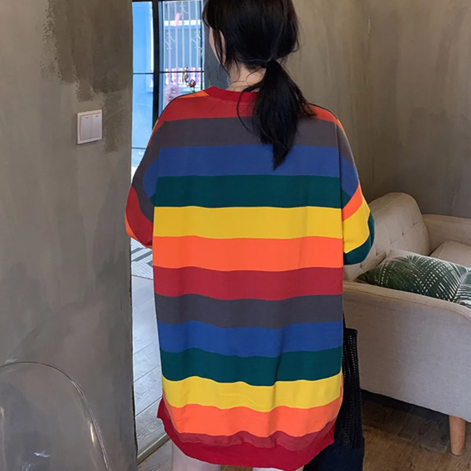 Harajuku Xxl Hipster Sweatshirt Rainbow Stripe Hoodie Poleron Mujer 2021 Oversized Hoodie Dress Loose Women Cute Pullover Hoodie
Harajuku Xxl Hipster Sweatshirt Rainbow Stripe Hoodie Poleron Mujer 2021 Oversized Hoodie Dress Loose Women Cute Pullover Hoodie