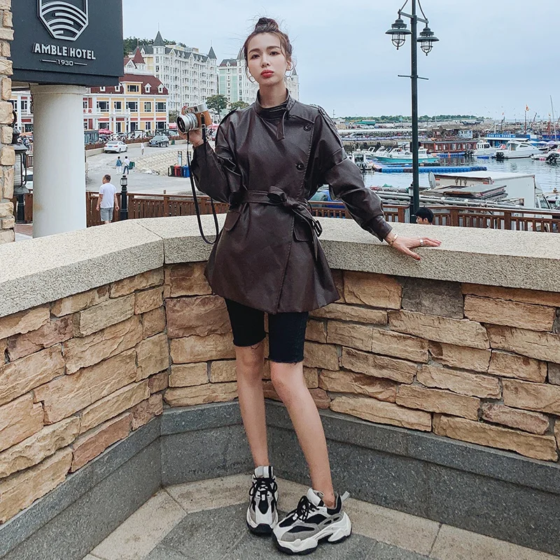 MyZyQg PU Women Leather Oversized Fall Brown Jacket Female Stand Collar Motorcycle Classic Moto Biker Coats Streetwear
MyZyQg PU Women Leather Oversized Fall Brown Jacket Female Stand Collar Motorcycle Classic Moto Biker Coats Streetwear
