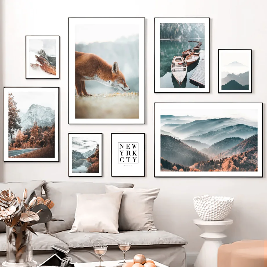 Lake Boat Fox Deer Snow Mountain Forest Fall Art Canvas Painting Nordic Posters And Prints Wall Pictures For Living Room Decor
Lake Boat Fox Deer Snow Mountain Forest Fall Art Canvas Painting Nordic Posters And Prints Wall Pictures For Living Room Decor