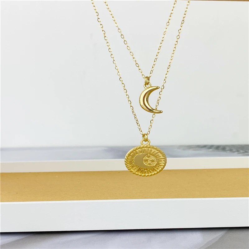 Europe and the United States new coin double pendant creative retro clavicle chain monthly star star star titanium
Europe and the United States new coin double pendant creative retro clavicle chain monthly star star star titanium
