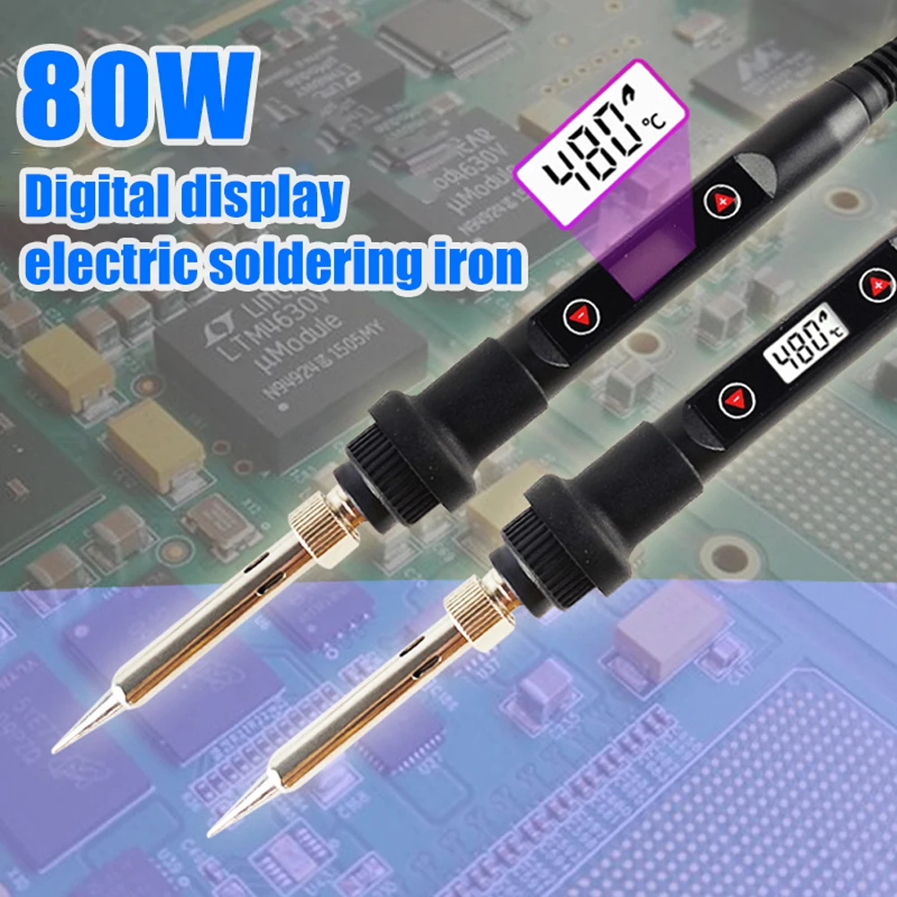 80W Digital Electric Soldering Iron Adjustable Temperature 180~480℃ Constant High Temperature US/EU Plug Soldering Iron
80W Digital Electric Soldering Iron Adjustable Temperature 180~480℃ Constant High Temperature US/EU Plug Soldering Iron